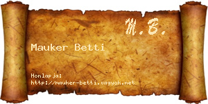 Mauker Betti névjegykártya